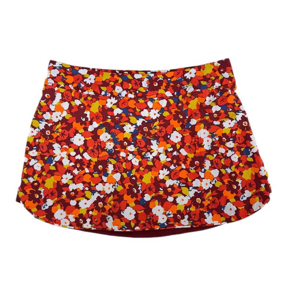 Outdoor Voices Hudson Skort Paprika Blooms Floral Pull On Lined Athletic Skort